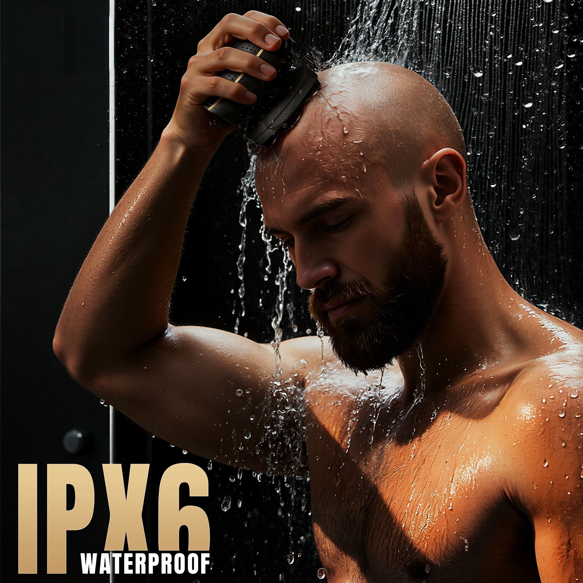 OLOV Pro Cordless Rechargeable Waterproof Men's Head & Hair Electric Shaver,Skin-Friendly, 360° Full Coverage & Effortless Control, Easy to Clean, Wet & Dry Use