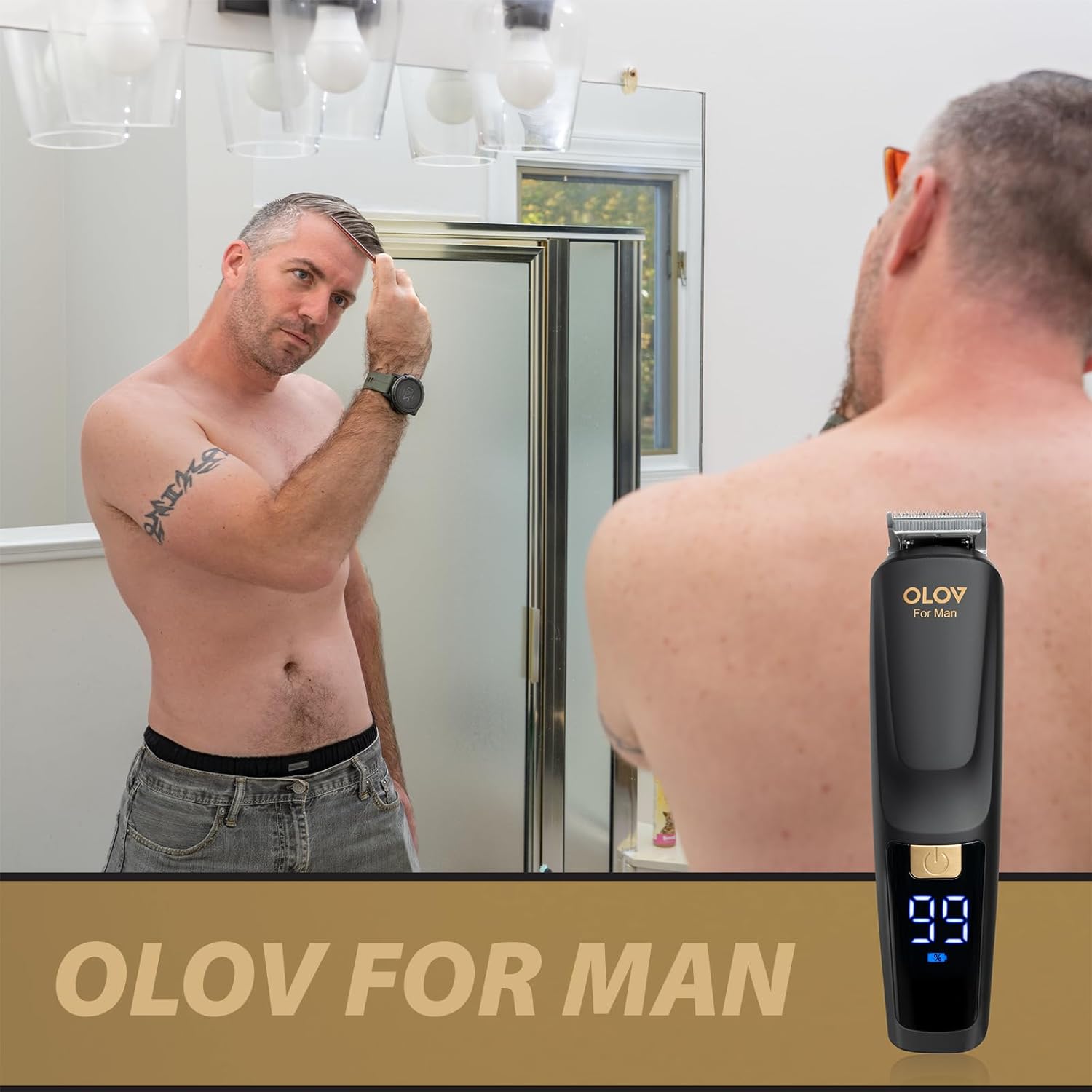 OLOV Beard Trimmer for Men, 20 pcs All-in-One Grooming Kit & Hair Clipper with Nose Ear Trimmer, USB Rechargeable
