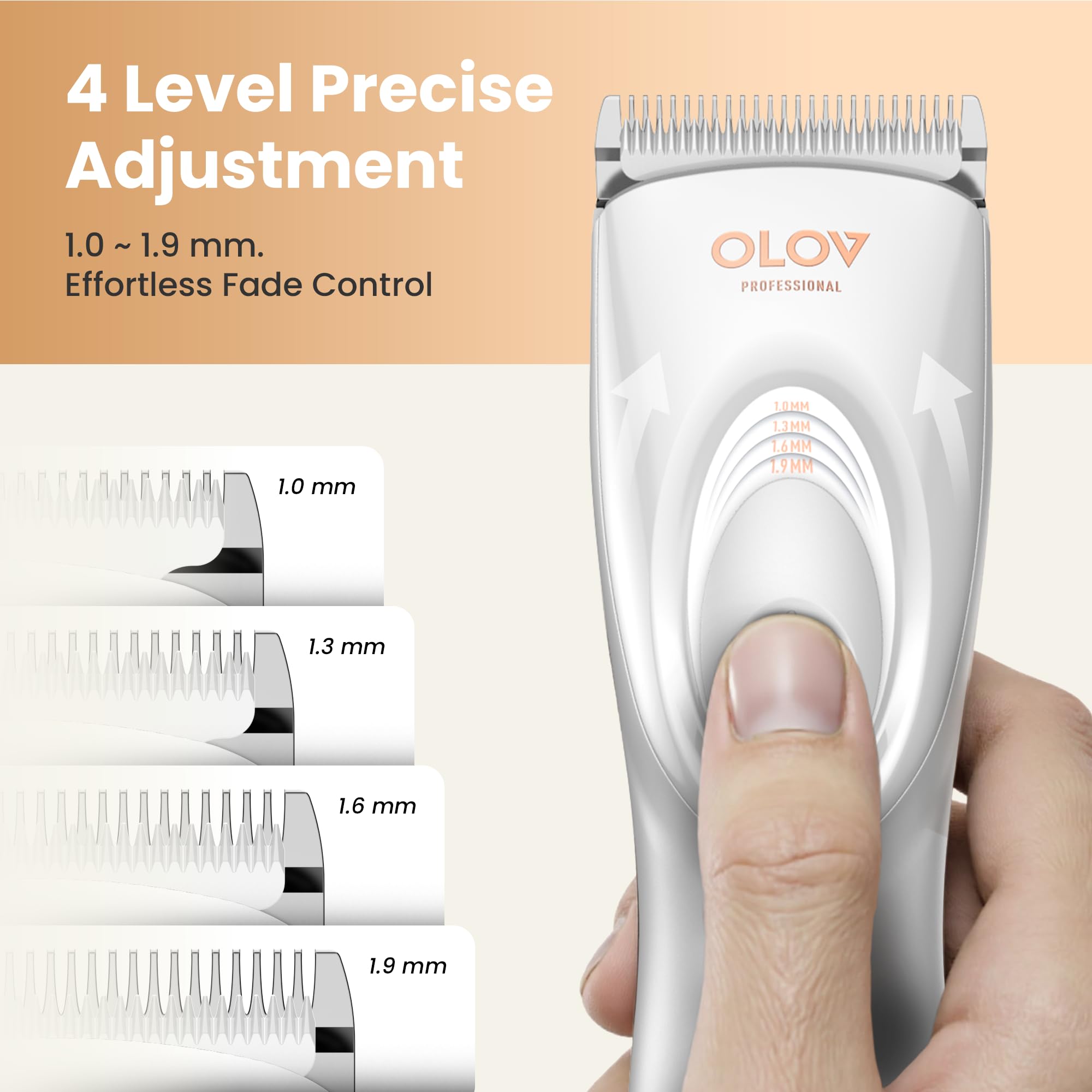 OLOV Cordless Rechargeable Hair Clipper & Trimmer