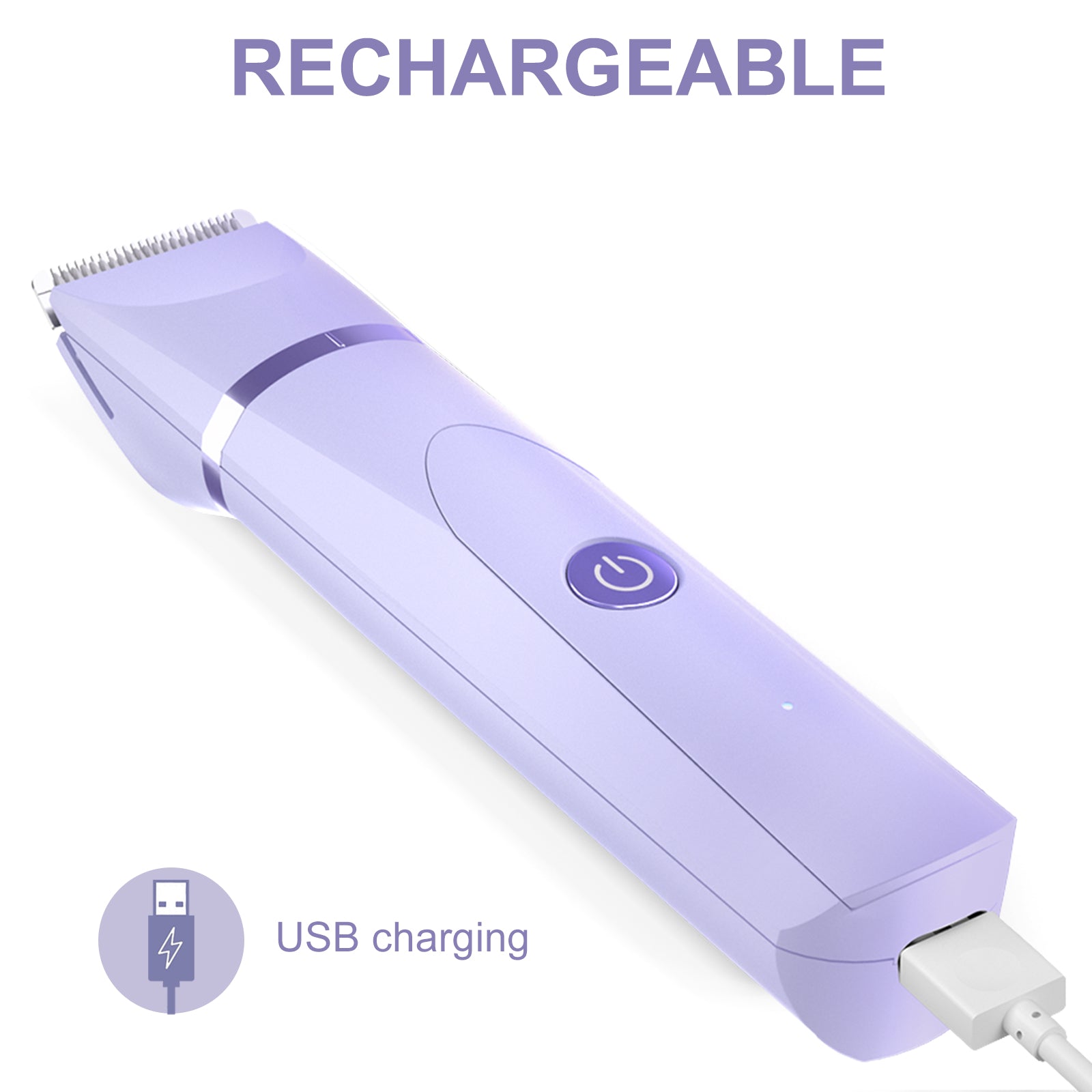 OLOV Electric Body Hair Trimmer Kit - Bikini, Groin & Underarm Grooming, Wet/Dry Shaver, USB Rechargeable, Waterproof Razor for Men & Women, Purple