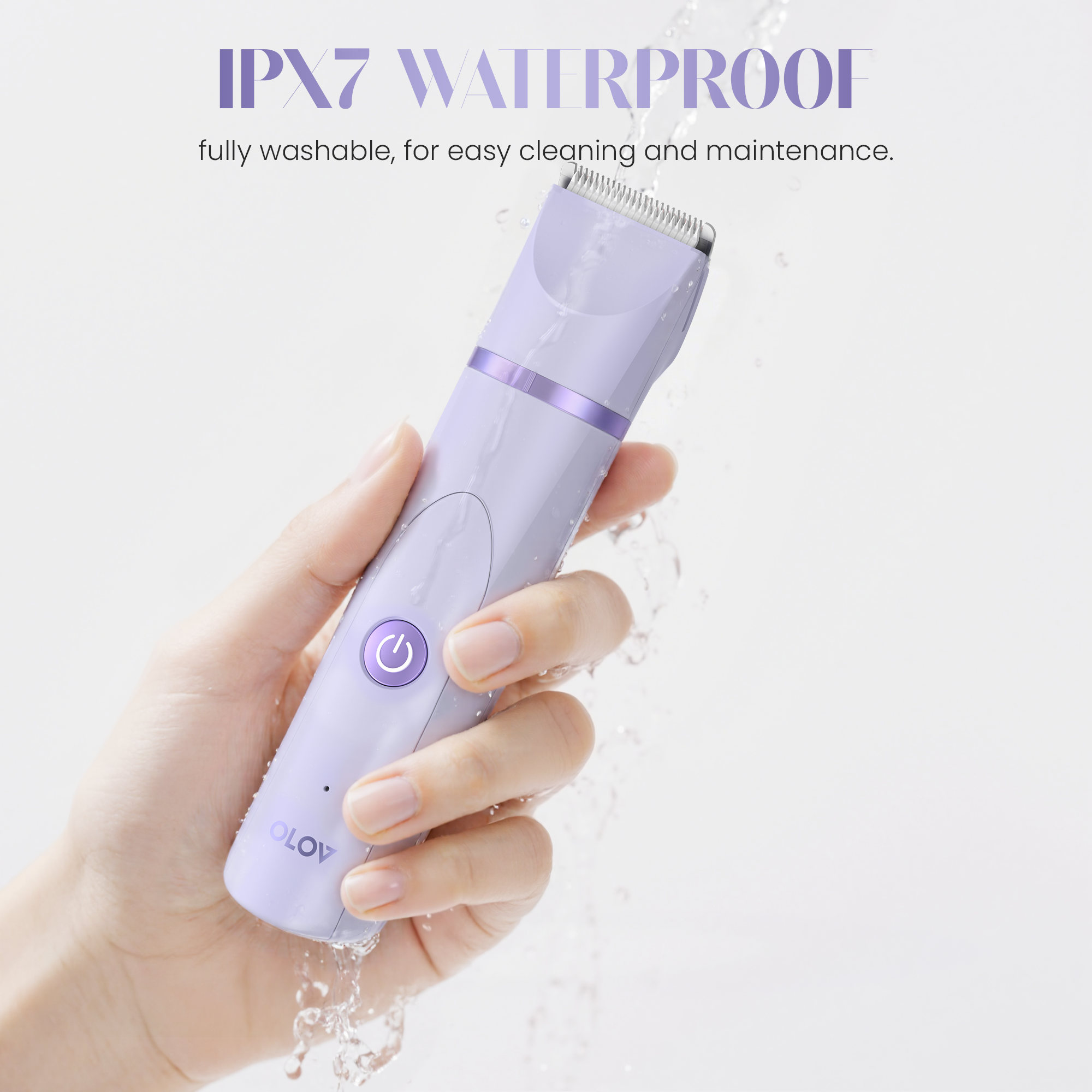 OLOV Electric Body Hair Trimmer Kit - Bikini, Groin & Underarm Grooming, Wet/Dry Shaver, USB Rechargeable, Waterproof Razor for Men & Women, Purple