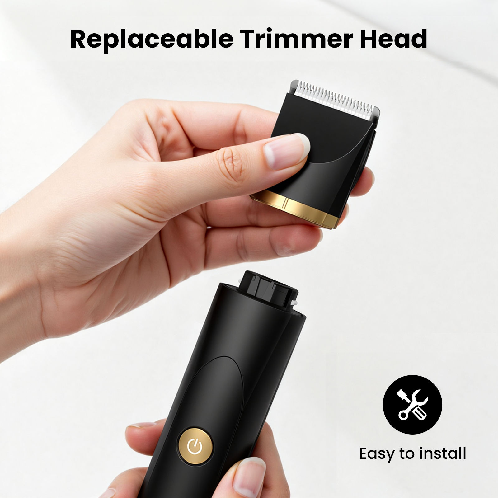 OLOV Electric Body Hair Trimmer Kit - Groin, Bikini & Underarm Grooming, Wet/Dry Shaver, USB Rechargeable, Waterproof Razor for Men & Women, Black