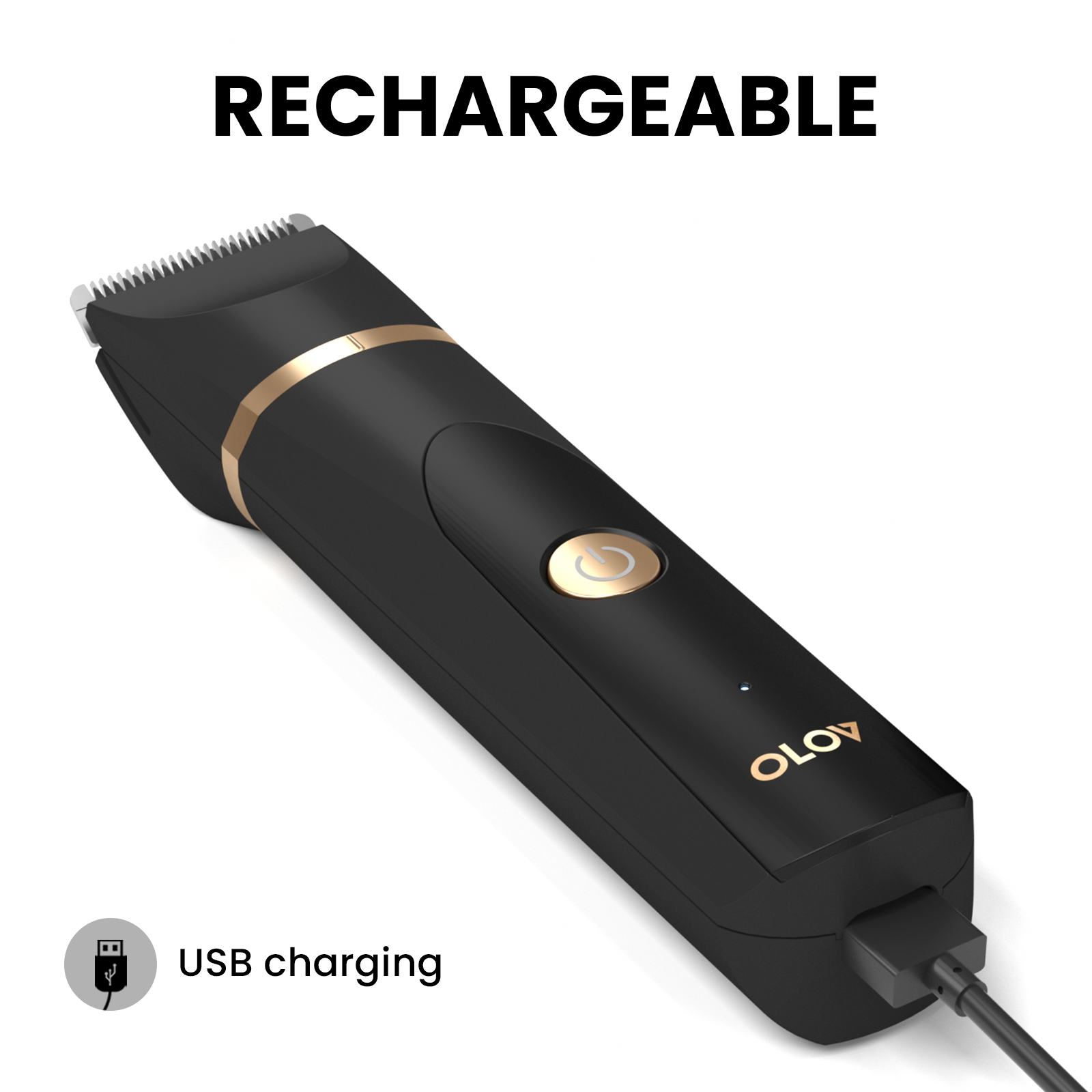 OLOV Electric Body Hair Trimmer Kit - Groin, Bikini & Underarm Grooming, Wet/Dry Shaver, USB Rechargeable, Waterproof Razor for Men & Women, Black