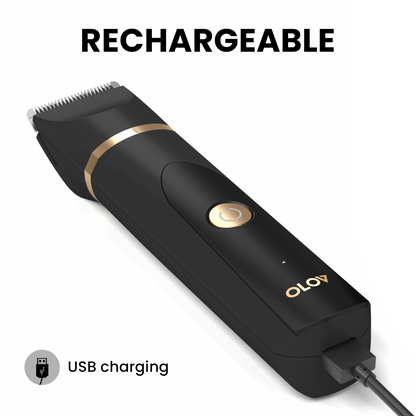 OLOV Electric Body Hair Trimmer Kit - Groin, Bikini & Underarm Grooming, Wet/Dry Shaver, USB Rechargeable, Waterproof Razor for Men & Women, Black