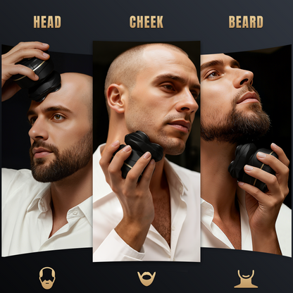 OLOV Pro Cordless Rechargeable Waterproof Men's Head & Hair Electric Shaver,Skin-Friendly, 360° Full Coverage & Effortless Control, Easy to Clean, Wet & Dry Use