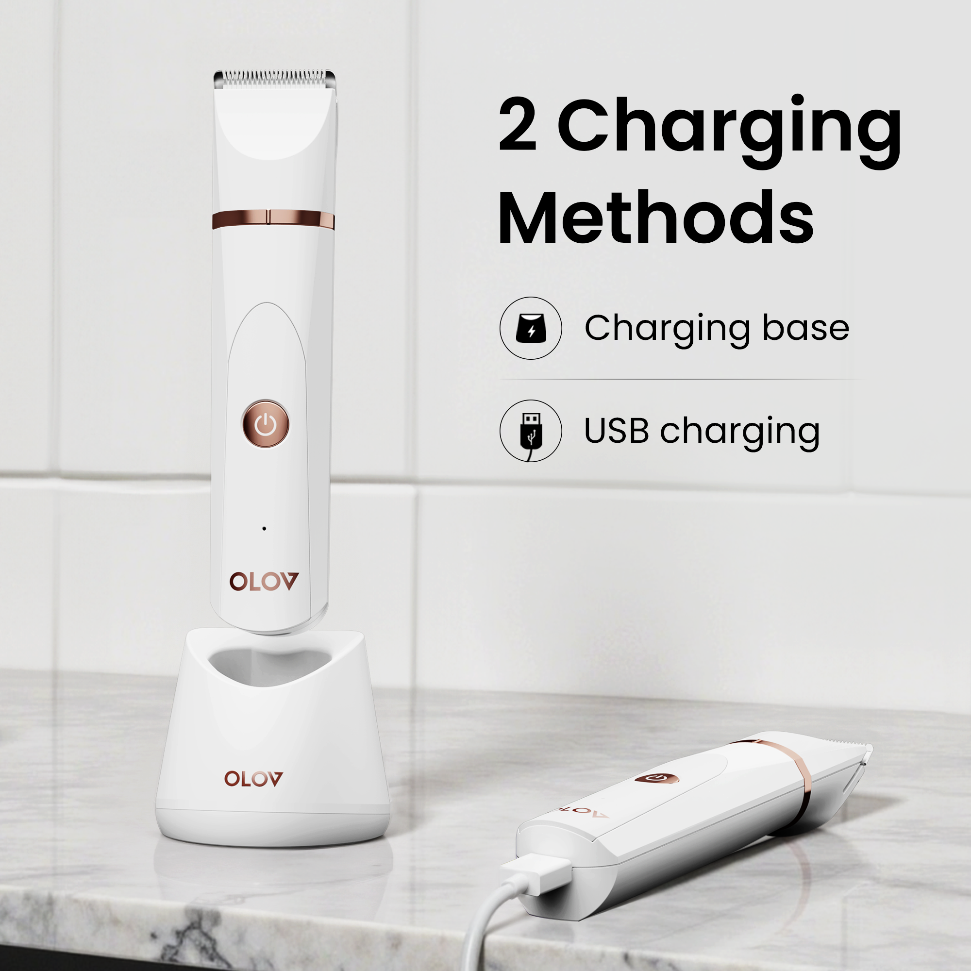 OLOV® Body Hair Trimmer + Nose Hair Head