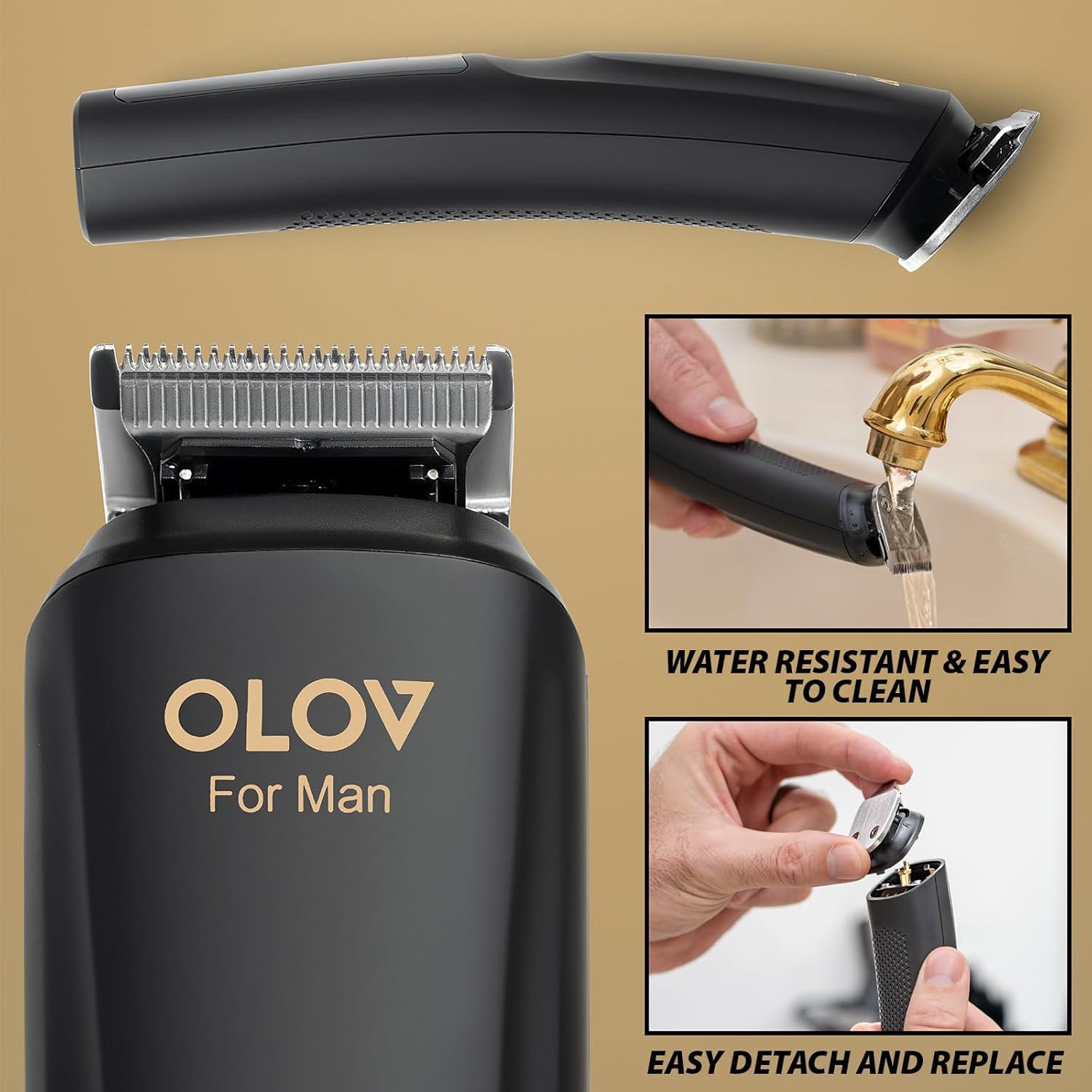 OLOV Beard Trimmer for Men, 20 pcs All-in-One Grooming Kit & Hair Clipper with Nose Ear Trimmer, USB Rechargeable