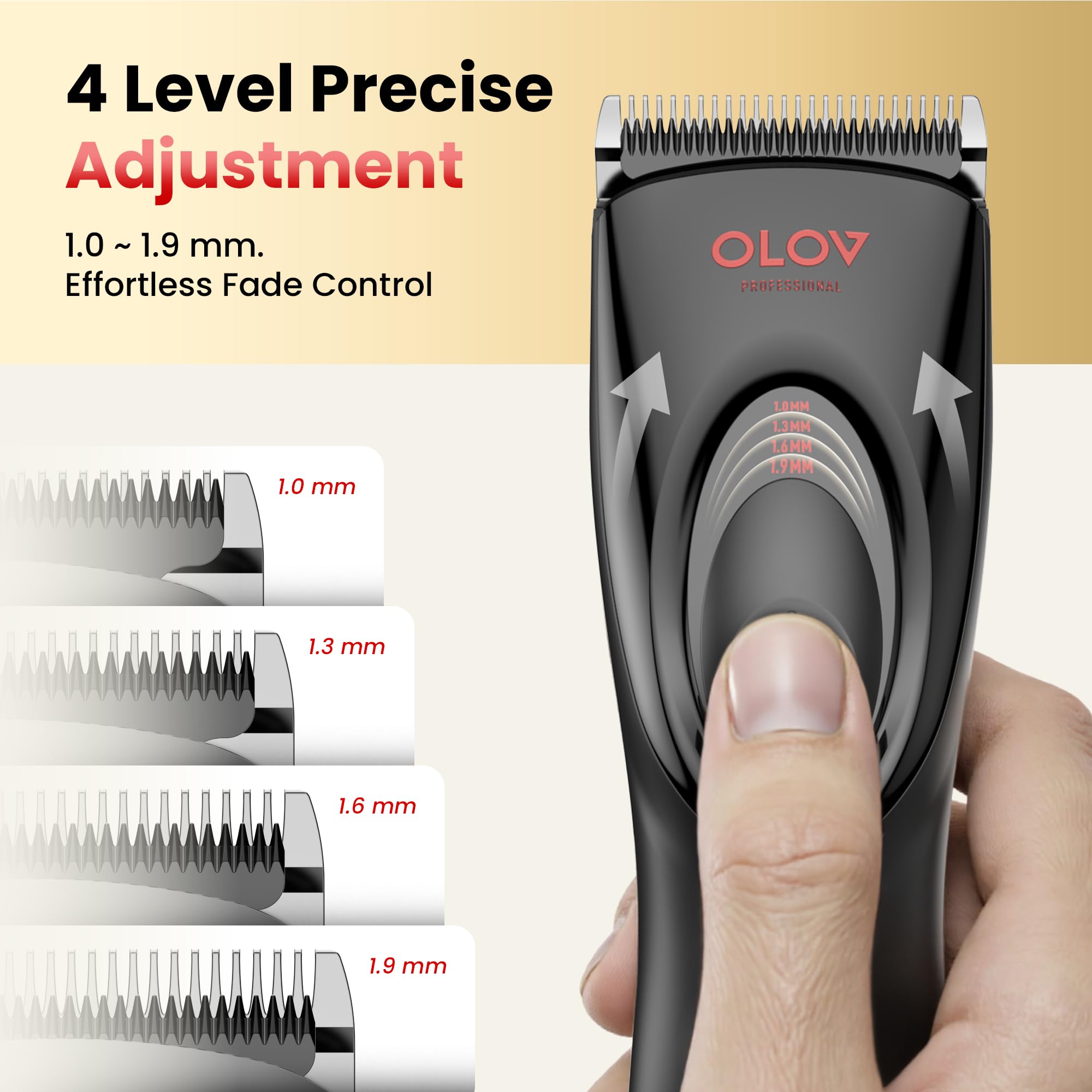 OLOV Cordless Rechargeable Hair Clipper & Trimmer